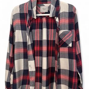 Rails Pink Navy Cream Plaid Shirt